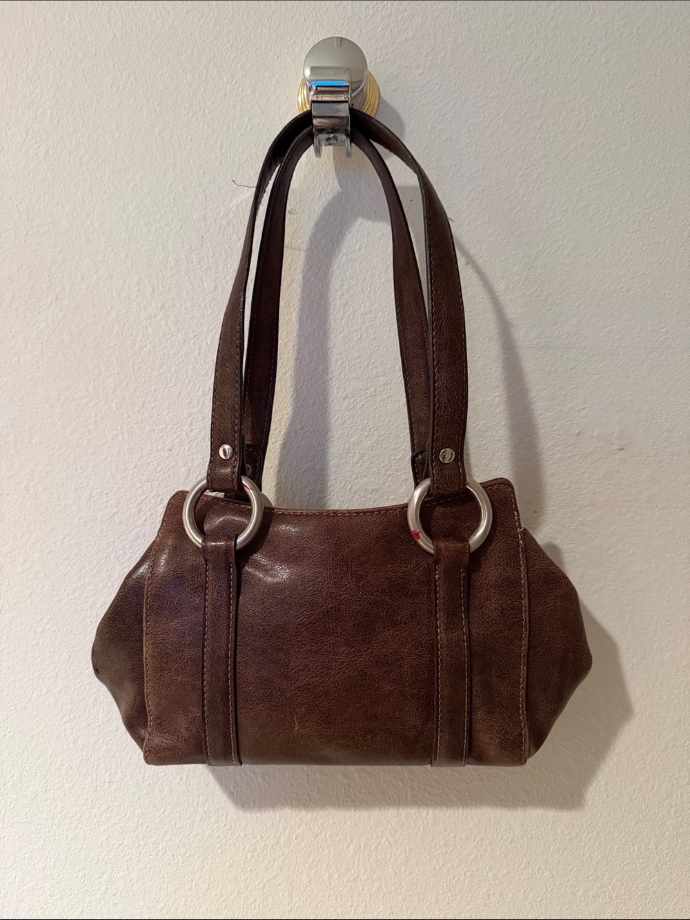 Brown Small Women's Double-Handle Shoulder Bag